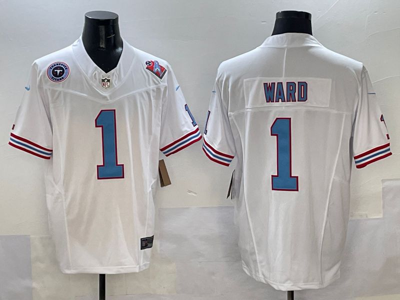 Men Tennessee Titans #1 Ward White Three generations 2025 Nike Limited NFL Jersey style 2->tennessee titans->NFL Jersey
